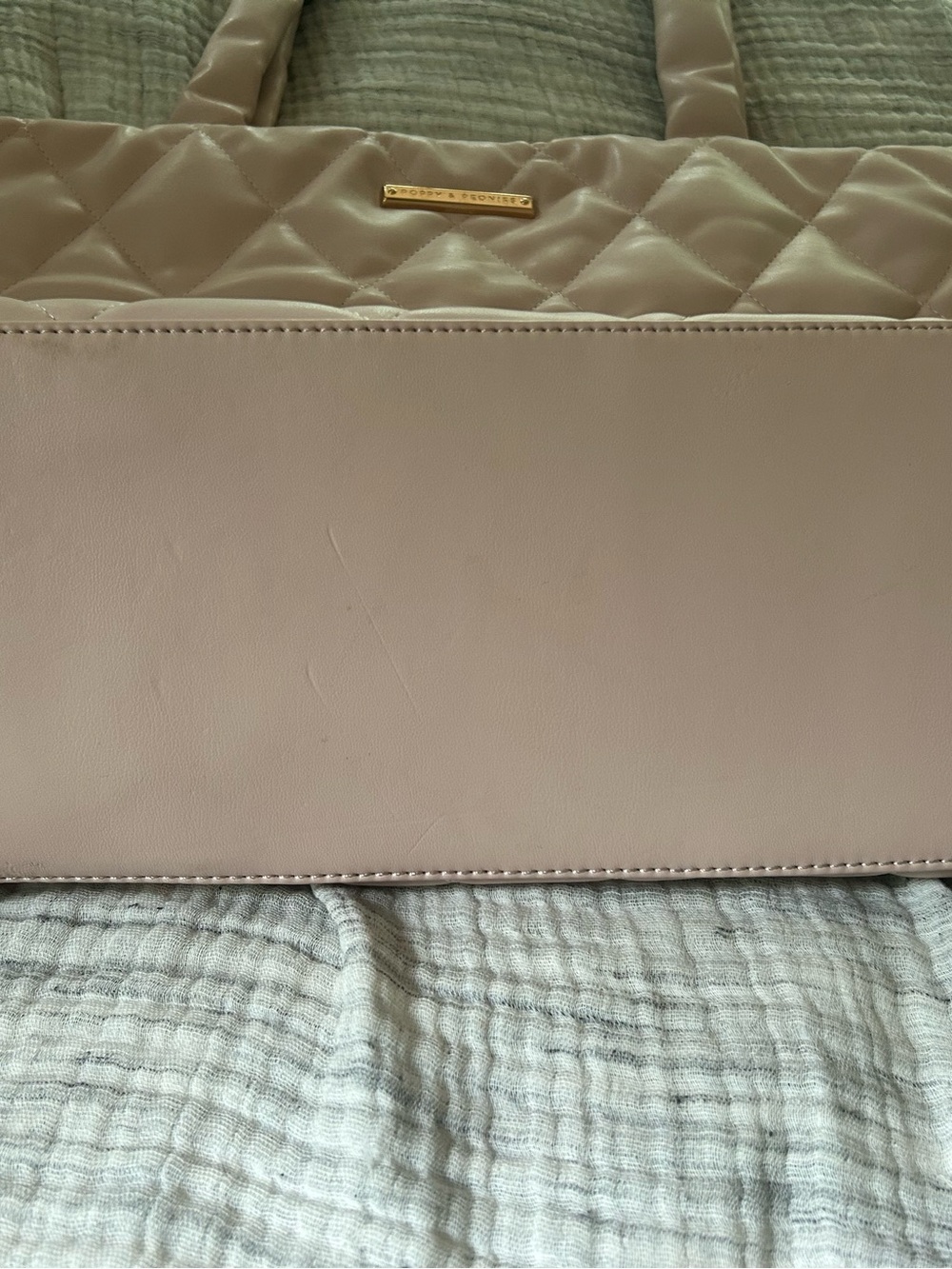 Poppy & Peonies Quilted Light Pink laptop toe bag - Picture 9 of 9